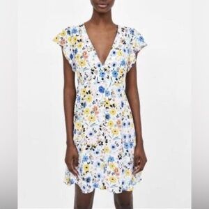 Zara Basic Floral Spring Dress Size Medium